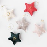 Monogrammed Velvet Star Ornament (Choice of 5 Colours)